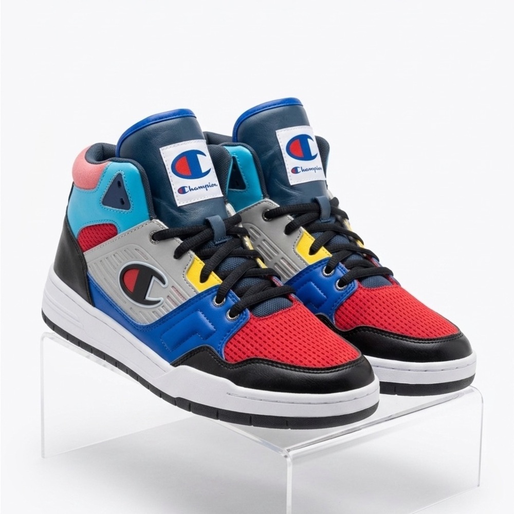 Champion Men’s Colorblock Sneakers Size 10 Red Blue Athletic Shoes